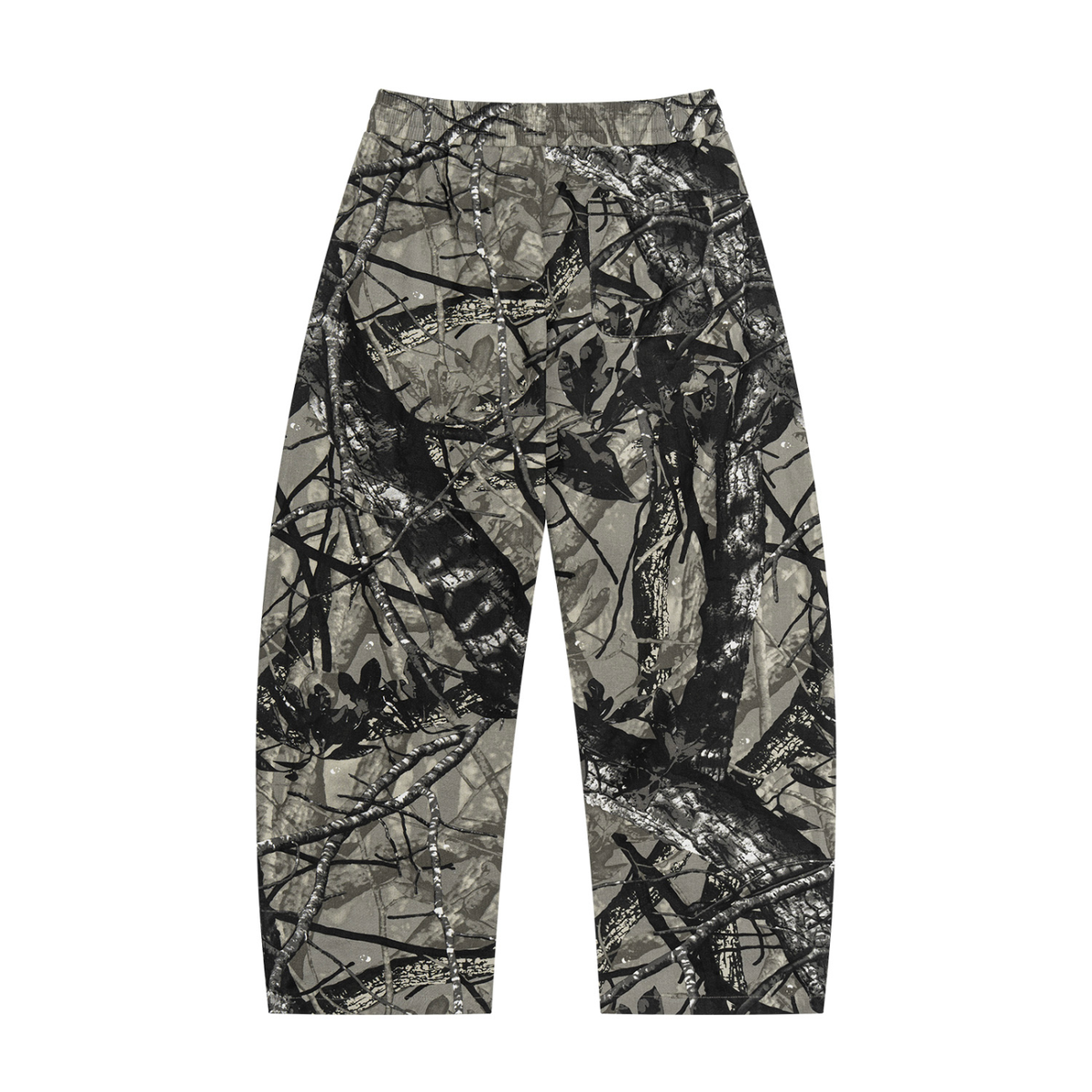 Black Death Tree Camo Barrel Leg Pants