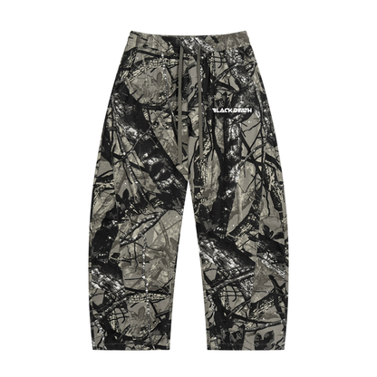 Black Death Tree Camo Barrel Leg Pants