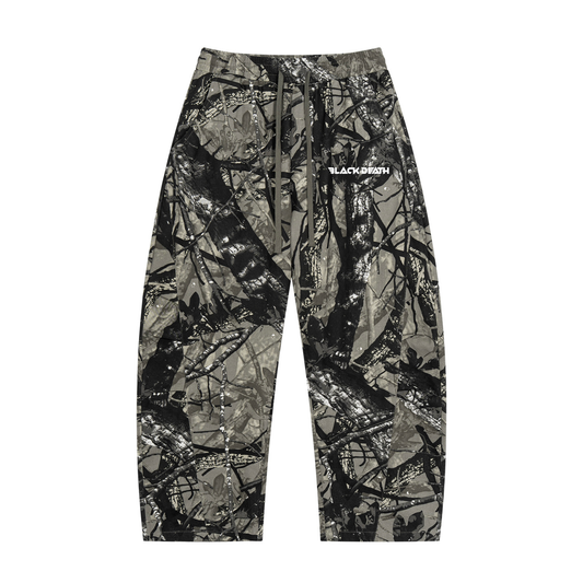 Black Death Tree Camo Barrel Leg Pants