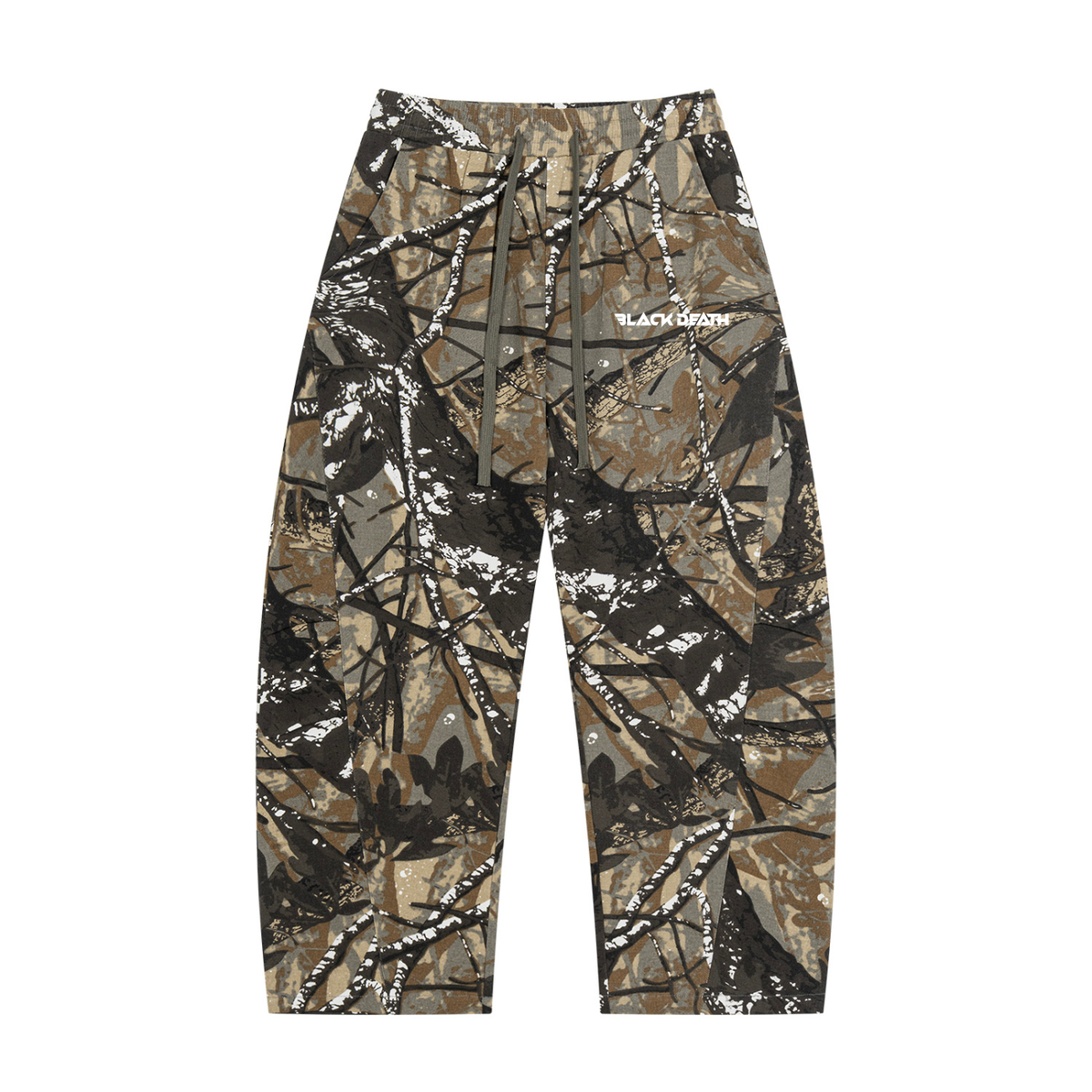 Black Death Tree Camo Barrel Leg Pants